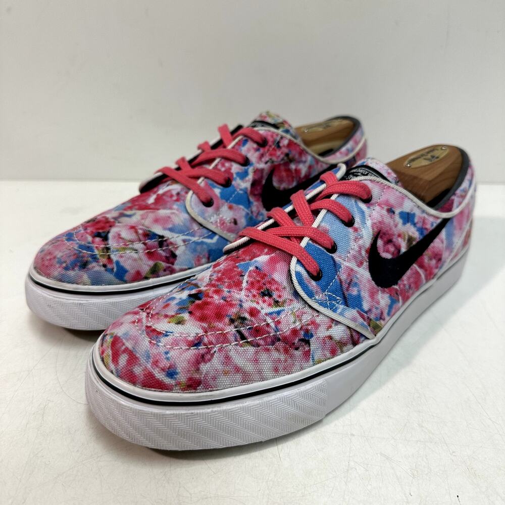 EXCELLENT Nike SB Stefan Janoski Canvas PRM Cherry Blossom Floral Pink 8 - Picture 2 of 10